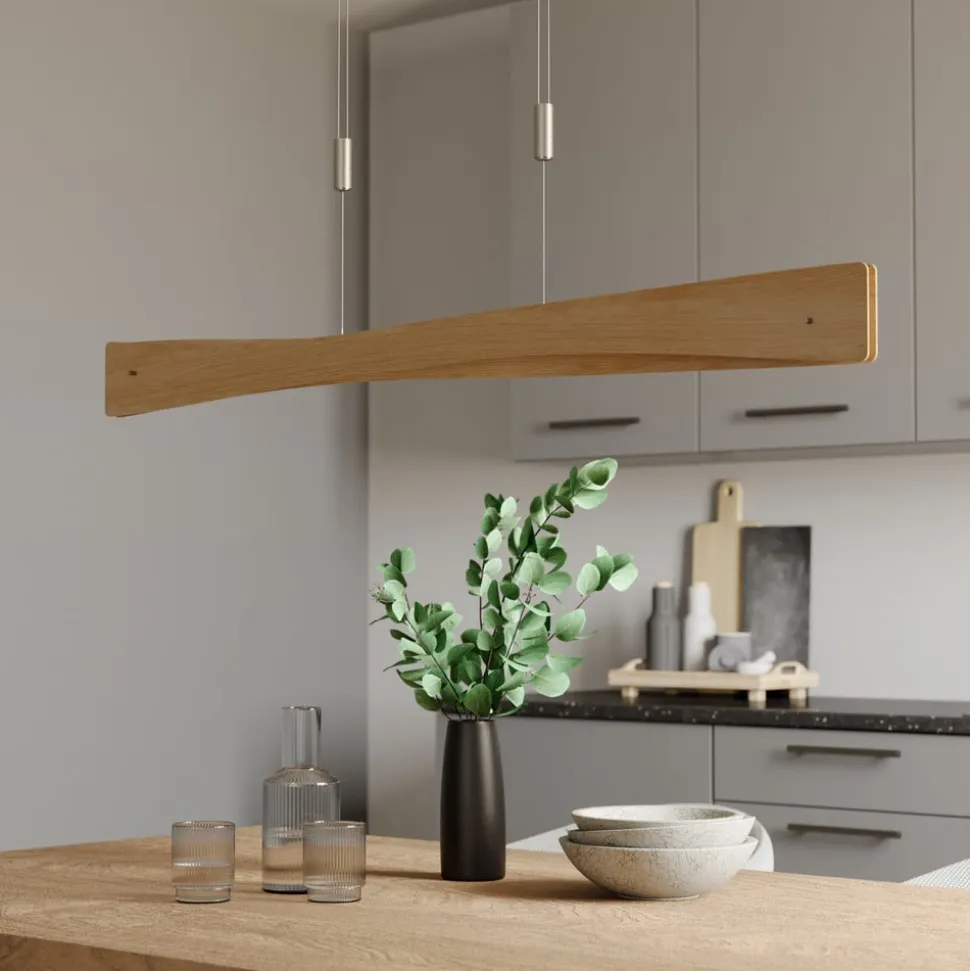 Quitani LED-pendel Lian, egetræ