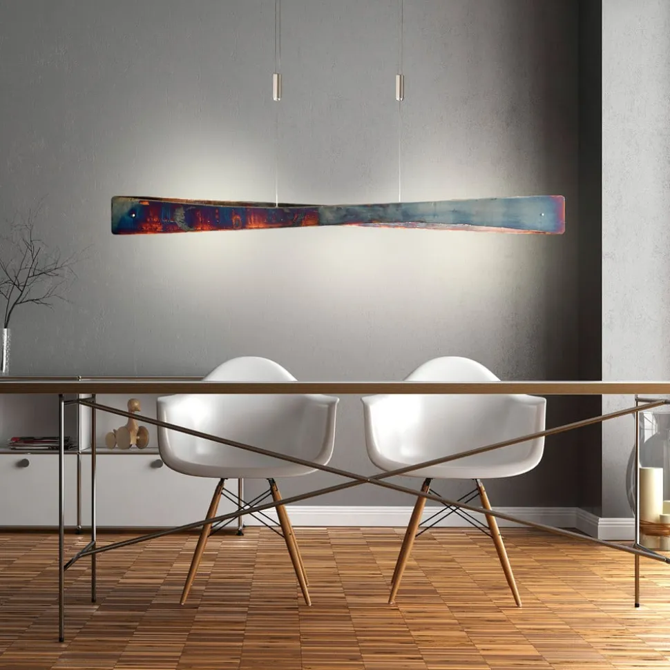 Quitani LED-pendel Lian, guldoxideret