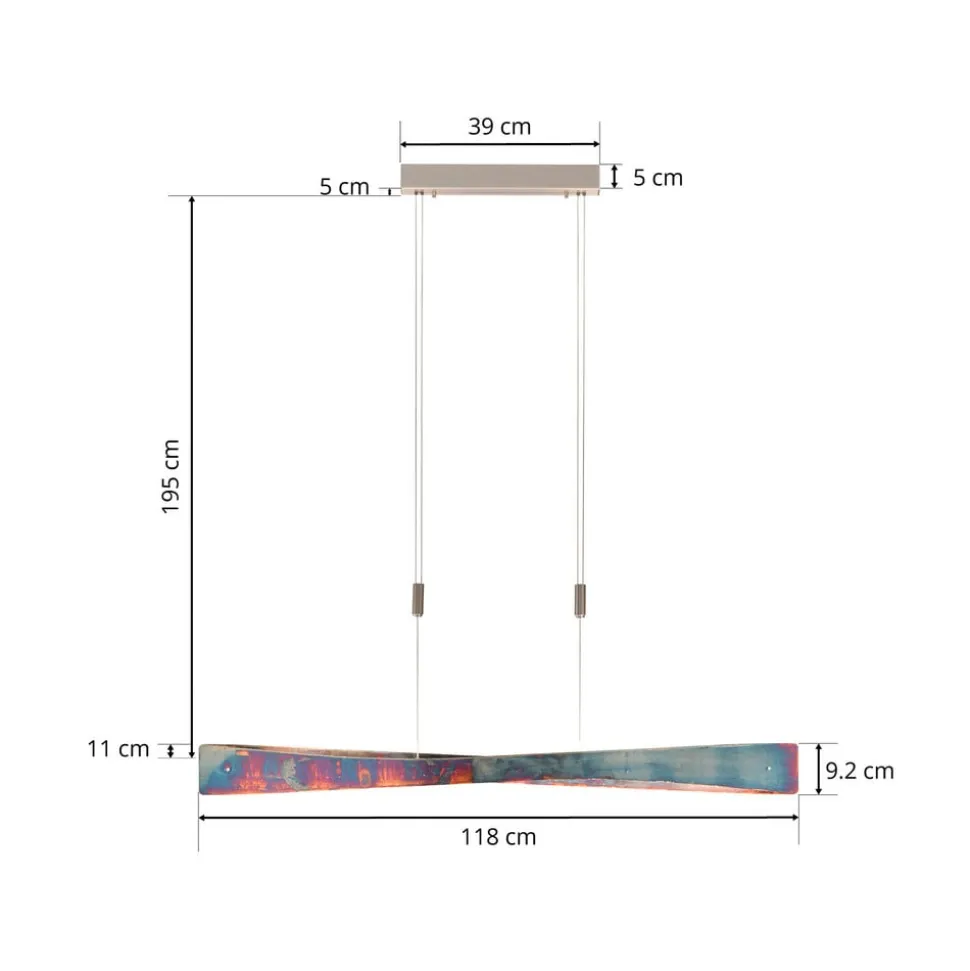 Quitani LED-pendel Lian, guldoxideret