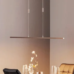 Quitani LED-pendel Tolu, nikkel, længde 118 cm