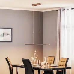 Quitani LED-pendel Tolu, nikkel, længde 118 cm