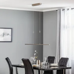 Quitani LED-pendel Tolu, nikkel, længde 118 cm