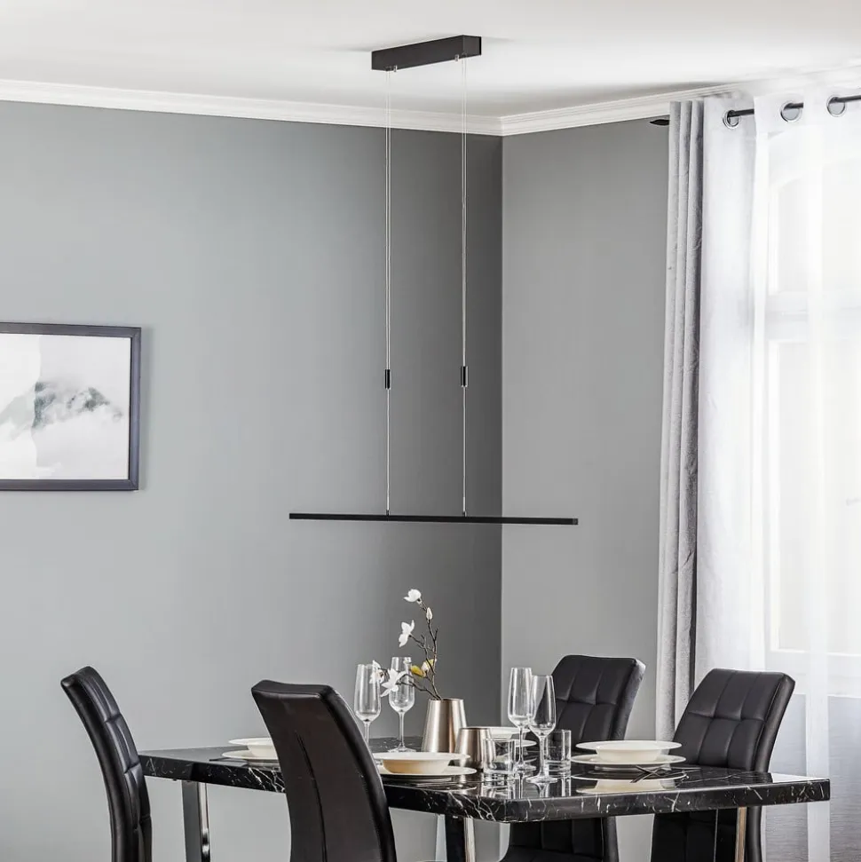 Quitani LED-pendel Tolu, sort, længde 118 cm