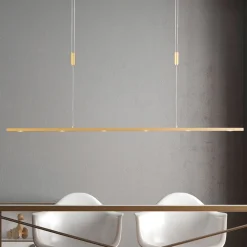 Quitani LED-pendellampe Tolu, længde 119 cm, messing