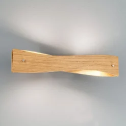 Quitani LED-væglampe Lian, egetræ