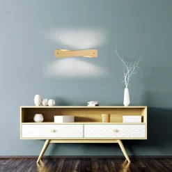 Quitani LED-væglampe Lian, egetræ