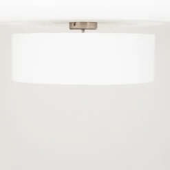 Quitani loftslampe Gala, Ø 50 cm, chintz, hvid, Ø 50 cm