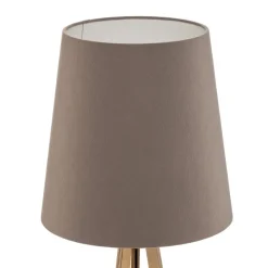 Quitani trebenet gulvlampe Jata, træ, filt, grå