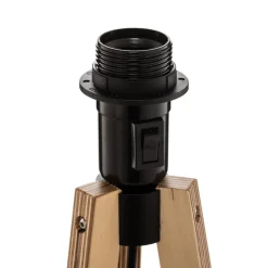 Quitani trebenet gulvlampe Jata, træ, filt, grå