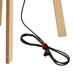 Quitani trebenet gulvlampe Jata, træ, filt, grå