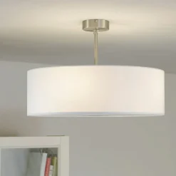 Quitani-loftslampe Gala, Ø 50 cm, chintz-hvid