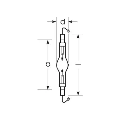 RADIUM Halogen-metaldamppære K12s 1950W HRI-TS D/S klar
