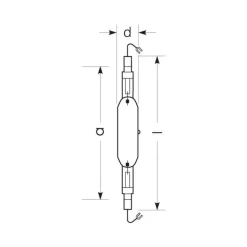 RADIUM Halogen-metaldamppære K12s 2150W HRI-TS N/XL klar