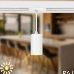 RAIL 230 V skinnesystem, hvid, 4 pendler, længde 1,5 m