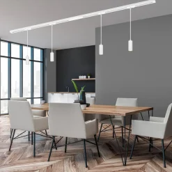 RAIL 230 V skinnesystem, hvid, 4 LED-pendler, længde 1,5 m