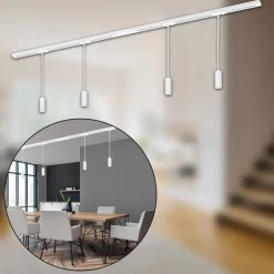RAIL 230 V skinnesystem, hvid, 4 LED-pendler, længde 1,5 m
