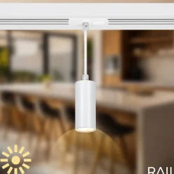 RAIL 230 V skinnesystem, hvid, 4 LED-pendler, længde 1,5 m