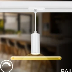 RAIL 230 V skinnesystem, hvid, 4 LED-pendler, længde 1,5 m