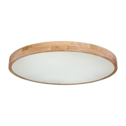 Rainer LED-loftlampe, Ø 80 cm, træ-effekt, metal, CCT