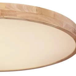 Rainer LED-loftlampe, Ø 80 cm, træ-effekt, metal, CCT