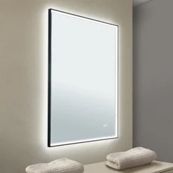 Ramme LED-spejl, 70 x 90 cm, CCT, antidug, dæmpbar