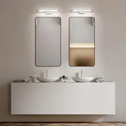 Rapallo LED-væglampe, krom, IP44, 80 cm