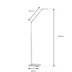 Resi LED-gulvlampe med dæmper, ideel til læsning