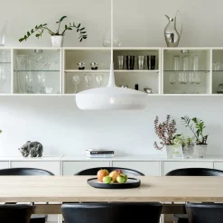 Retro pendellampe Clava Dine, hvid