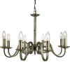 Richmond lysekrone, antik messing, 8 lyskilder