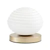 Ripple bordlampe, guldfarvet/opal, Ø 18 cm