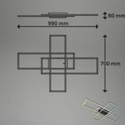 Roami loftlampe, 104x71cm, sort, CCT, fjernbetjening