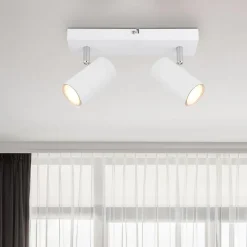 Robby loftspot, hvid, længde 26 cm, 2-lys, metal