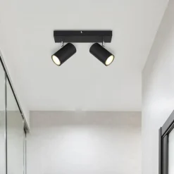 Robby loftspot, sort, længde 26 cm, 2-lys, metal