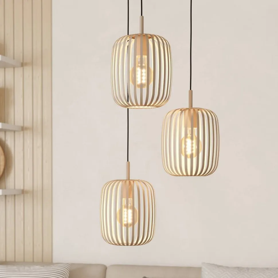 Romazzina hængelampe, Ø 46 cm, sandfarvet, 3 lyskilder, stål