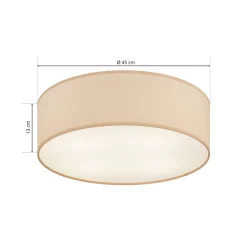 Rondo loftlampe, beige, metal, Ø 45 cm, E27