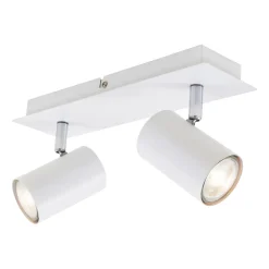 Run loftslampe, drejelig, 2-lys, hvid