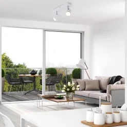 Run loftslampe, drejelig, 2-lys, hvid