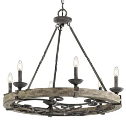 Rustik Taulbee lysekrone, 6 lyskilder