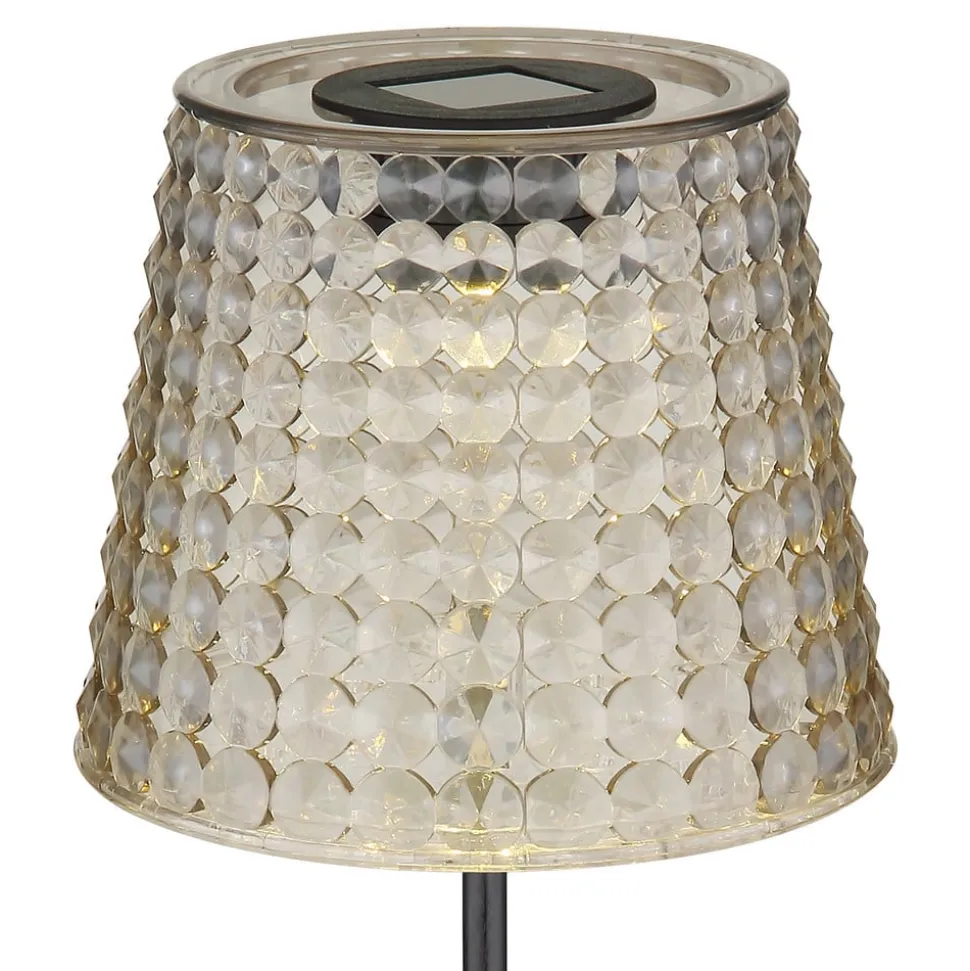 36635-2S solcelle-lampe med jordspyd, 2, sort/røg