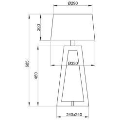 Sacha LT bordlampe i stof og træ