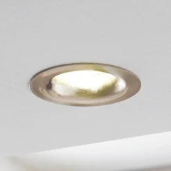 Saliceto LED-spot rund, stiv 2.700 K nikkel