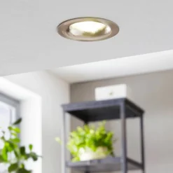 Saliceto LED-spot rund, stiv 2.700 K nikkel