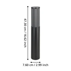 Salle sokkellampe, højde 46,5 cm, sort, aluminium