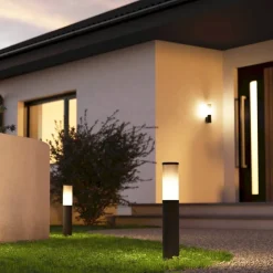 Salle sokkellampe, højde 46,5 cm, sort, aluminium