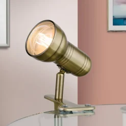 Samal klemlampe i patina