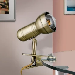 Samal klemlampe i patina