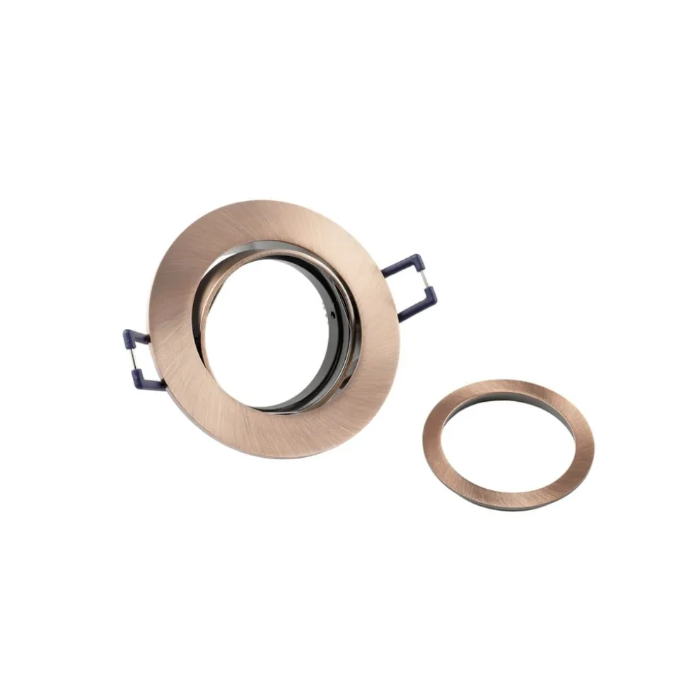 Samsola forsænket loftlampe, kobberfarvet, Ø 8 cm, metal