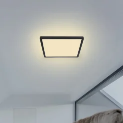 Sapana LED-loftlampe, kantet, kan dæmpes, sort