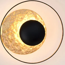 Satellite væglampe, Ø 19 cm, sort-guld