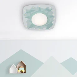 Scandi forest loftlampe, 58 cm, grøn, MDF-træ